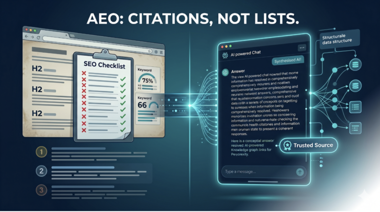 The 2026 Guide to AEO: Why Checklists No Longer Rank
